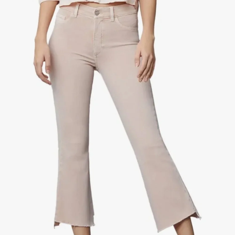 DL1961 Bridget Boot High Rise Instasculpt Crop Jeans in Bellini Frayed - Size 32